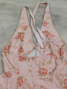 Halter Neck Floral Maxi Dress