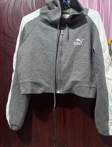 Puma Cropped Zip-Up Hoodie