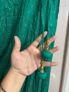 Green ethnic Kurta / dress with tassels