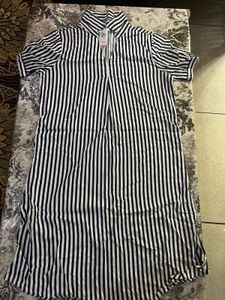 Blue Stripes Midi Dress