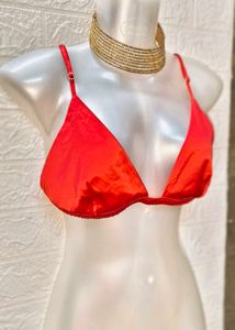 Red Satin Bikini 👙 Top