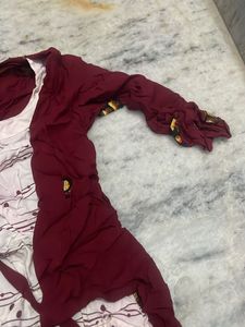 Unique Burgundy &amp; White Dress