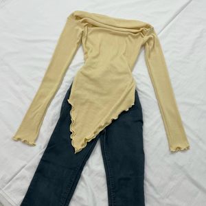 Casual Fitted Asymmetric Y2K Top