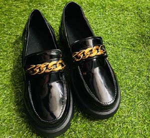 Black Loafers Golden Detailing !fixed price