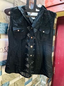 Black Lace Detail Top