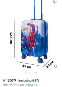 Kids Spiderman Man Medium Size Trolly
