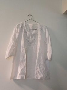 White Embroidered Top
