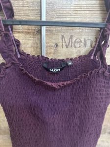 Wine Coloured Sleeveless Top