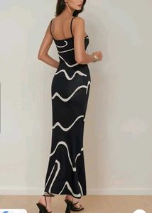 Stylish Black &amp; White Maxi Dress