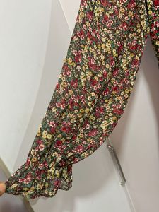 Floral Print Ruffle Dress