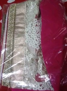 Elegant Pink &amp; Silver Embroidered Saree