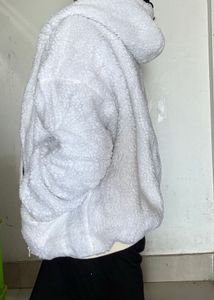 🩷Oversized Teddy White Hooded Jacket🩷