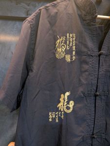 Men&#39;s Navy Blue Chinese Scripted Shirt!