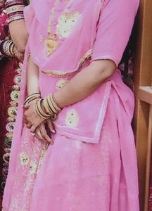 Pink Embroidered Rajputi Poshak