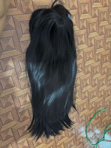 Long Black Wig with Bangs