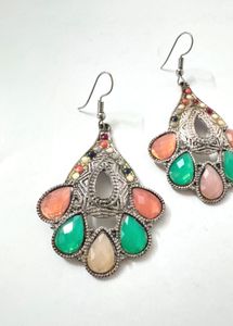 Colorful Gemstone Dangle Earrings