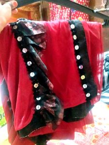 Elegant Ruffled Saree with Sequin Detail