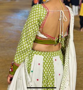 Green and White Chaniya Choli