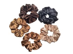 Luxury Satin Scrunchies Set (Pack of 5)