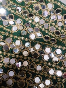 Green Mirror Work Blouse