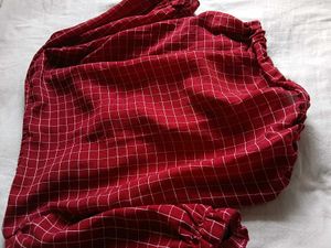 Cherry Red Checkered Drawstring Crop Top