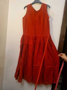 Comfy Red Dress With Tie Belt