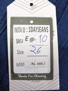 E@10 Size-26 (Sale) Latest Ladies high waist Jeans