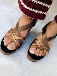 Bronze Strappy Sandals