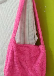 Hot Pink Fuzzy Shoulder Bag