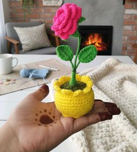 Crochet Rose Plant