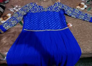 Navy Blue Full Flared Anarkali