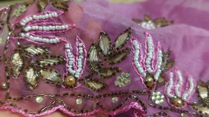 hand work organza Lavender Saree 😍