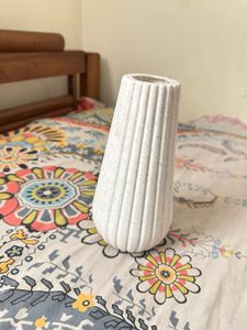 White Ceramic Vase with Flowers