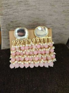 Pink Beaded Earrings