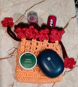 Crochet Flower Pouch