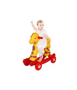 Cute Yellow & Red Rocking Horse Scooter