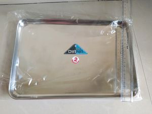 New Unused Rectangular Steel tray (30cm*20cm) , quality steel, rigid, wid cover..