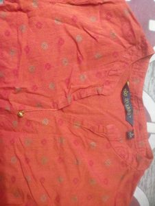 Rust Orange Slited AVAASA KURTI(XS)