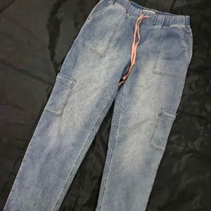 Denim Cargo Pants