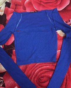 Blue Long Sleeve Top