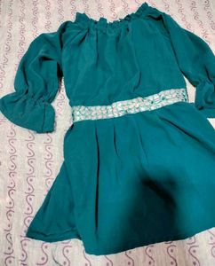 Chic Teal Off-Shoulder Dress