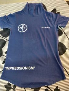 Navy Blue Trendy Backprint Tee