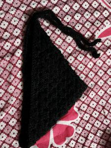Black Knitted Head Covering (Handmade)