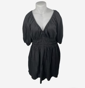 Chic Black Puff Sleeve Mini Dress