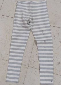 white and silver leggings , 3/4 to ankle length