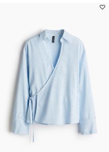 Striped Blue Wrap Shirt