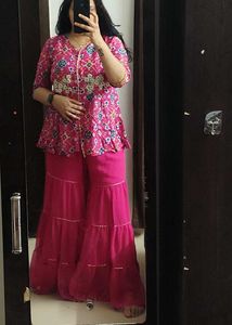 Pink Kurta Set- sharara