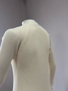 ZARA RIBBED V NECK CUFFED SLEEVES