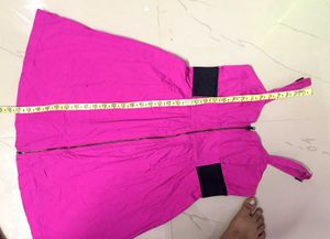 Magenta Fuchsia Smocked Jumper Dress