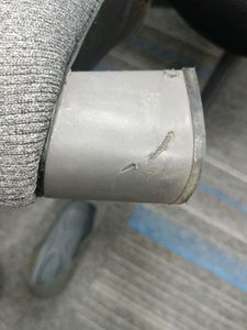 Grey Ribbed Round Toe Heels